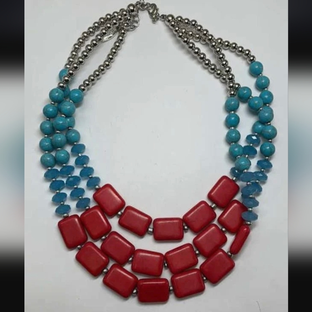 BOCAR Boho Statement 3-Strand Necklace, a chunky collar-style accessory